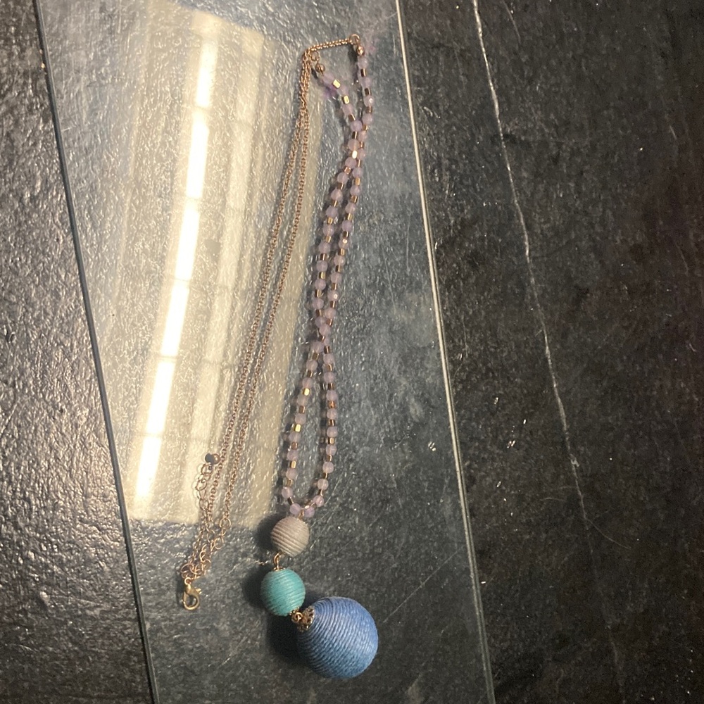 Elegant Blue and Gold Beaded Necklace